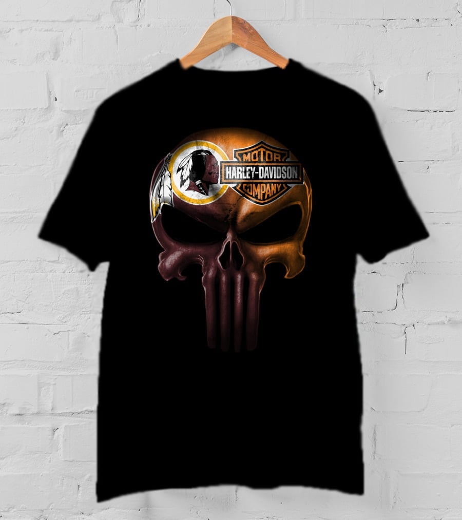 Harley Davidson Washington Redskins Skull T-Shirt