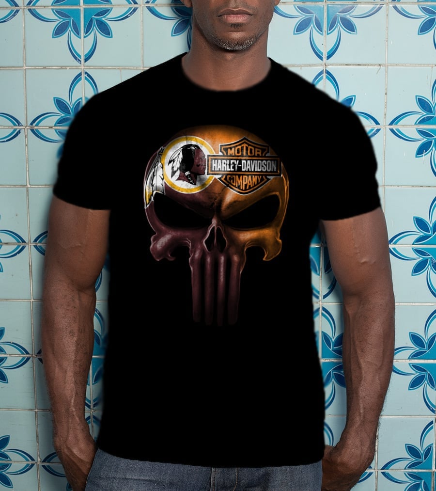 Harley Davidson Washington Redskins Skull T-Shirt