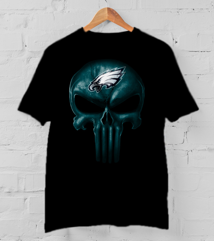 Philadelphia Eagles Skull Design With Team T-Shirt