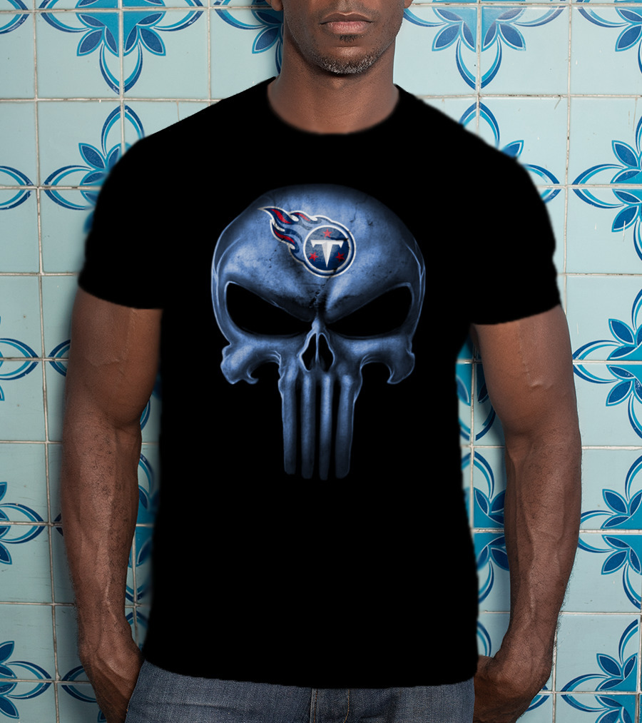 Tennessee Titans Skull Logo Nfl Fusion T-Shirt