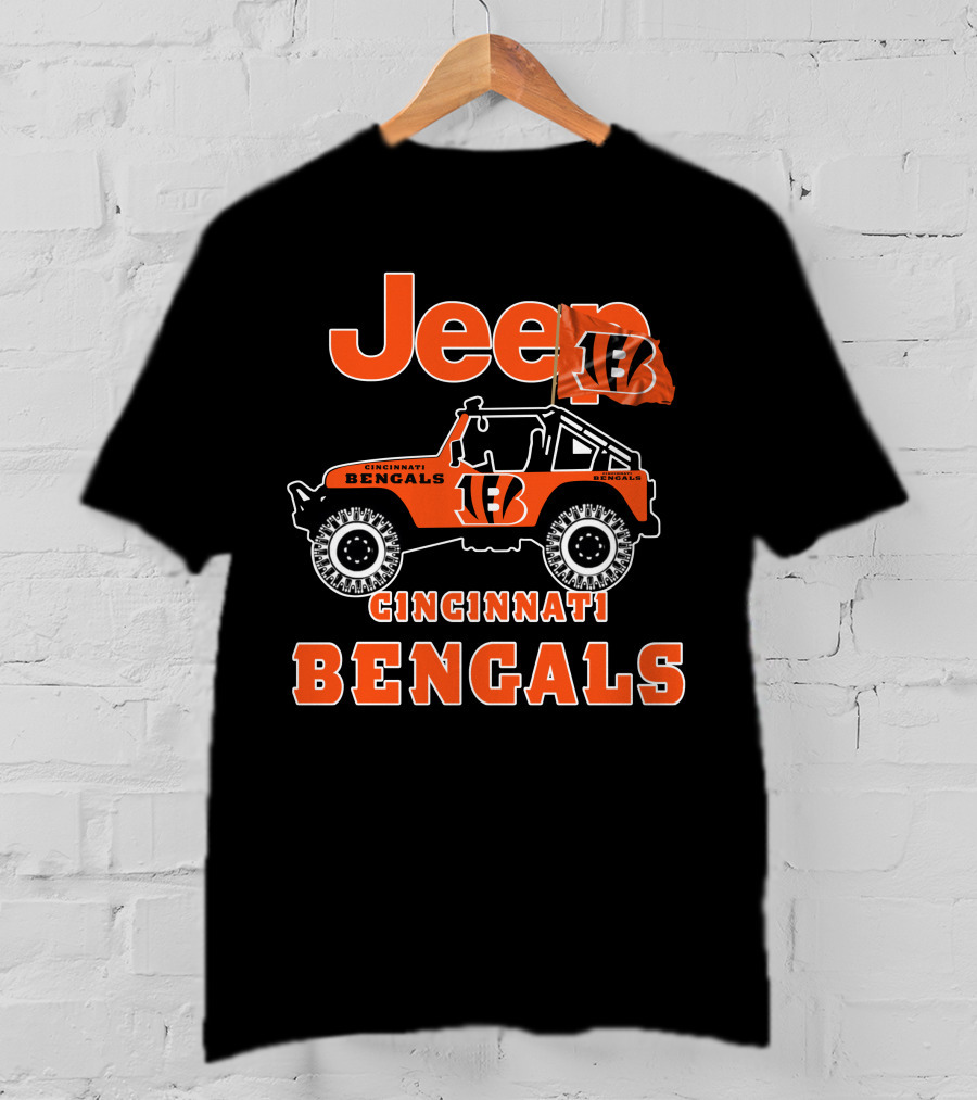 Jeep Cincinnati Bengals 18 Flag T-Shirt