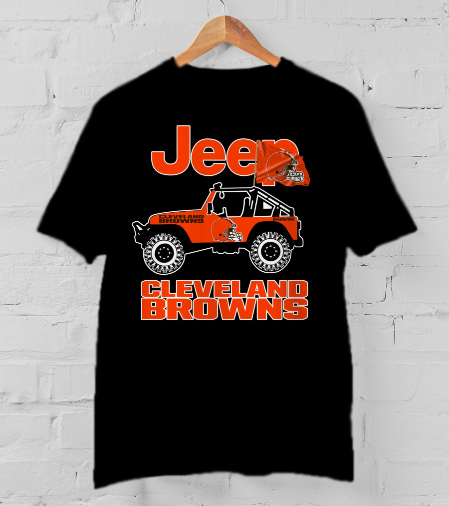 Jeep Cleveland Browns Off-Road Adventure Fan Enthusiast T-Shirt