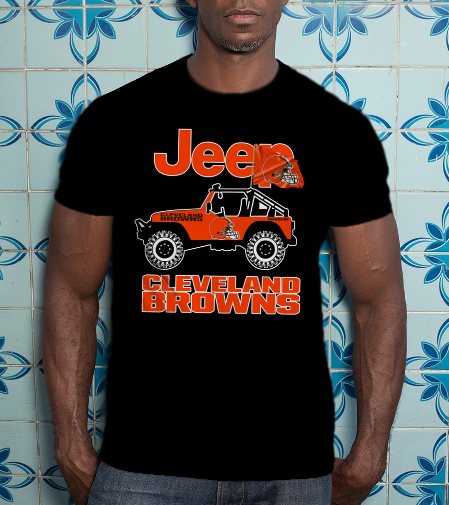 Jeep Cleveland Browns Off-Road Adventure Fan Enthusiast T-Shirt