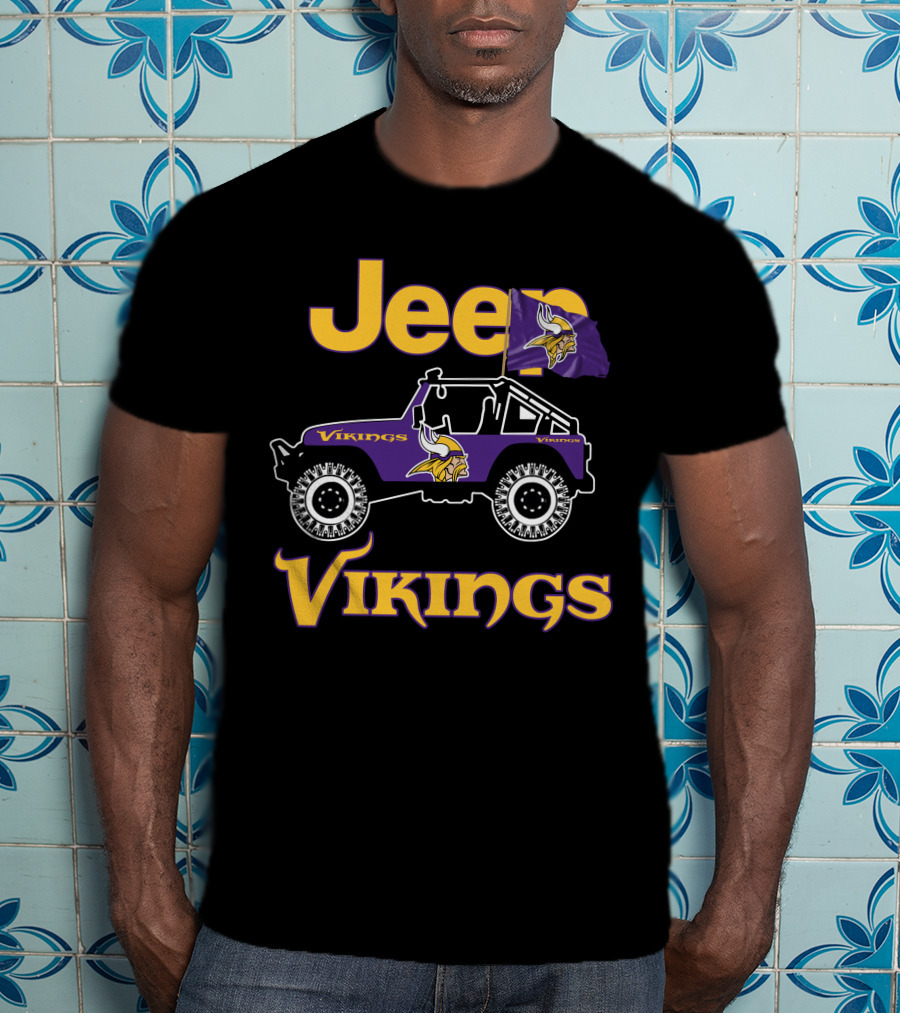 Jeep Minnesota Vikings Flag Vehicle T-Shirt