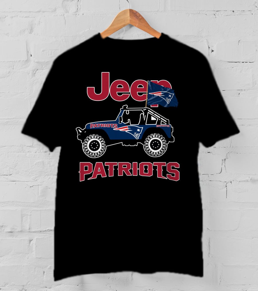 Jeep Patriots New England Patriots Flag T-Shirt