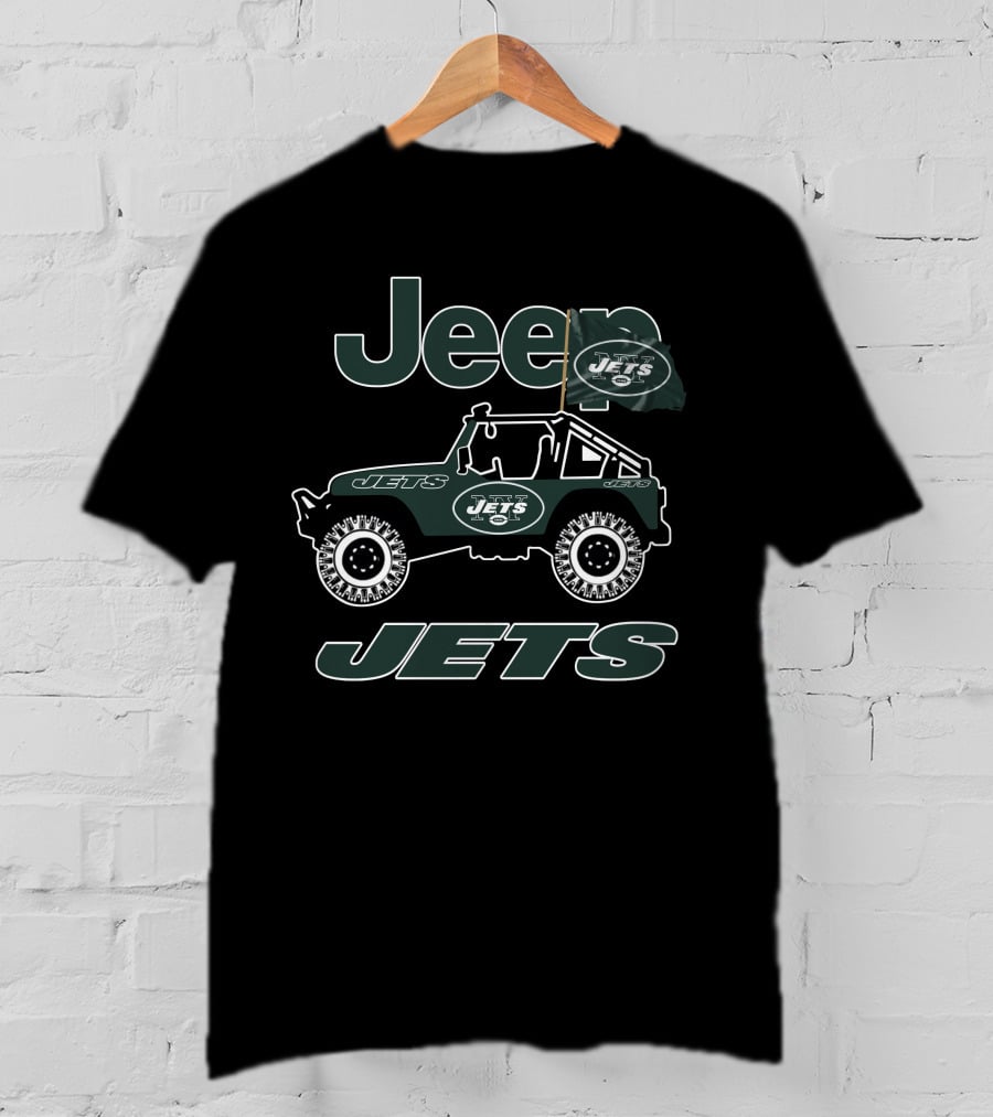 Jeep New York Jets Logo Flag Off-Road Vehicle T-Shirt