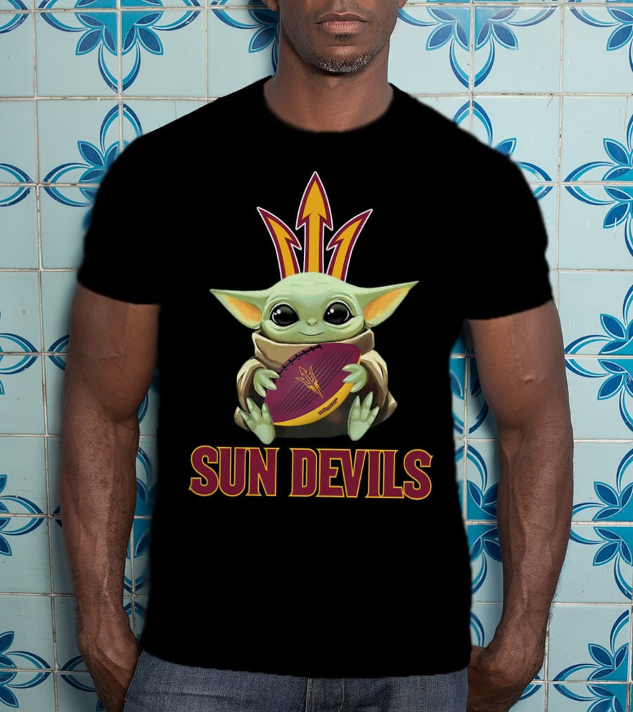Arizona State Sun Devils Baby Yoda Football T-Shirt