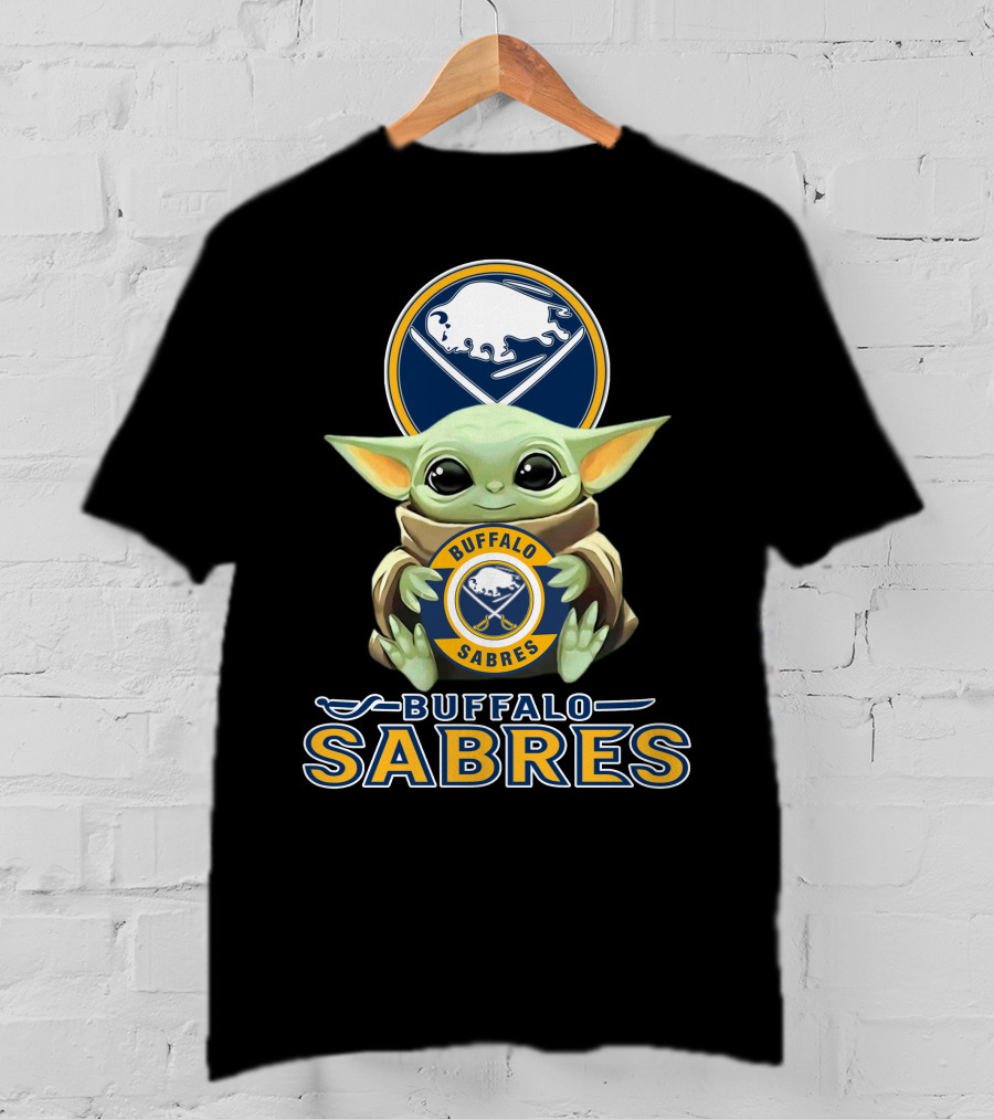 Buffalo Sabres Baby Yoda Holding Team T-Shirt