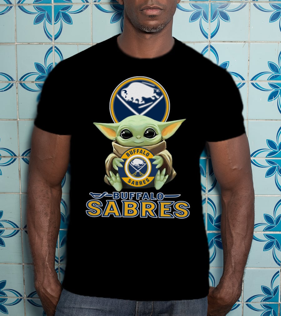 Buffalo Sabres Baby Yoda Holding Team T-Shirt