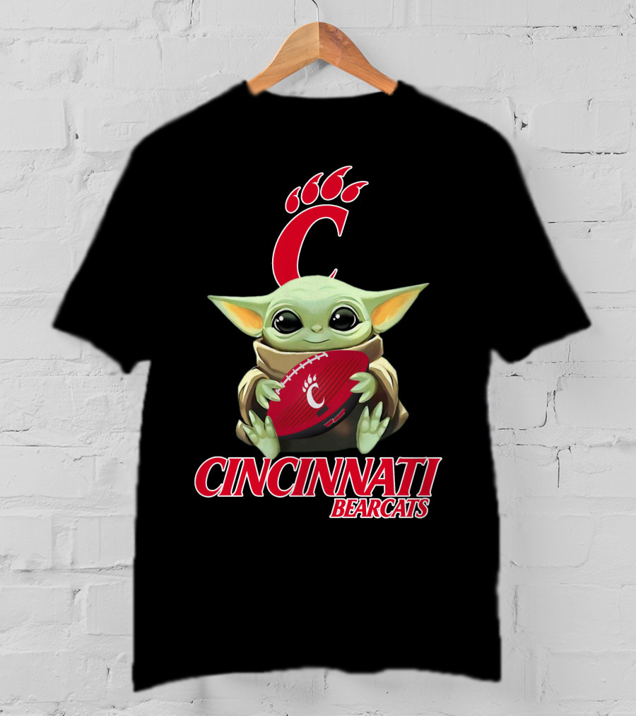 Cincinnati Bearcats Baby Yoda Football T-Shirt