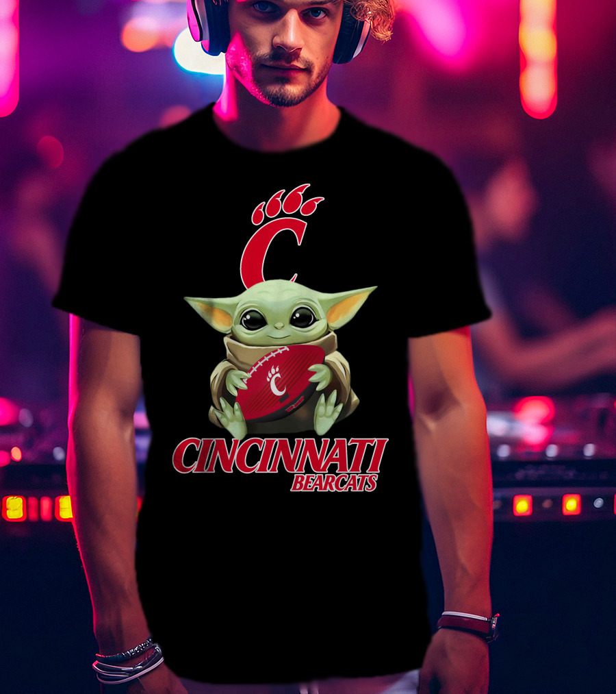 Cincinnati Bearcats Baby Yoda Football T-Shirt