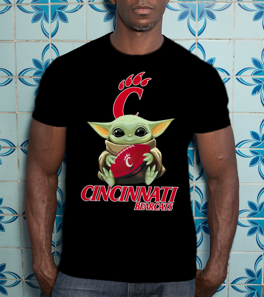 Cincinnati Bearcats Baby Yoda Football T-Shirt