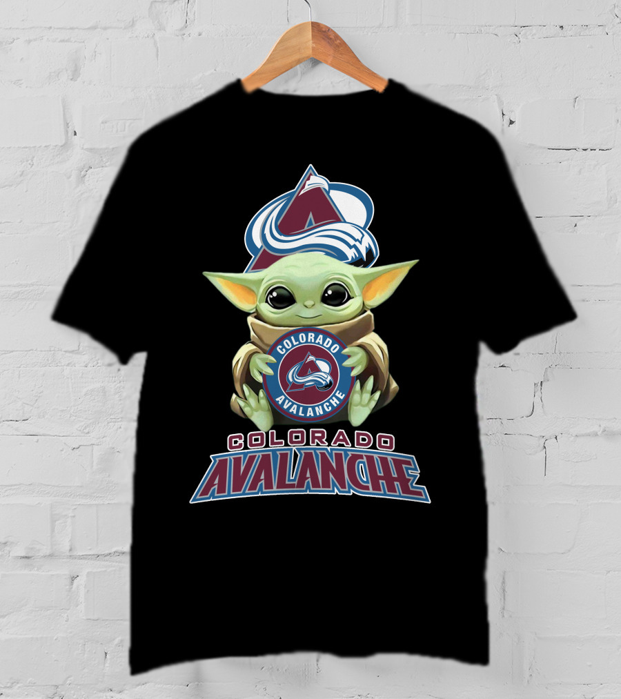 Colorado Avalanche Baby Yoda Holding T-Shirt