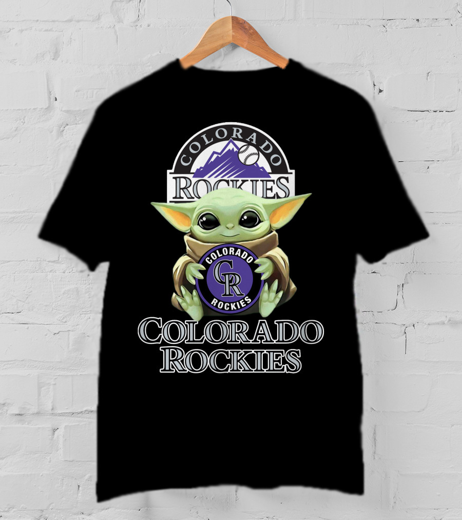 Colorado Rockies Baby Yoda Holding Cr T-Shirt