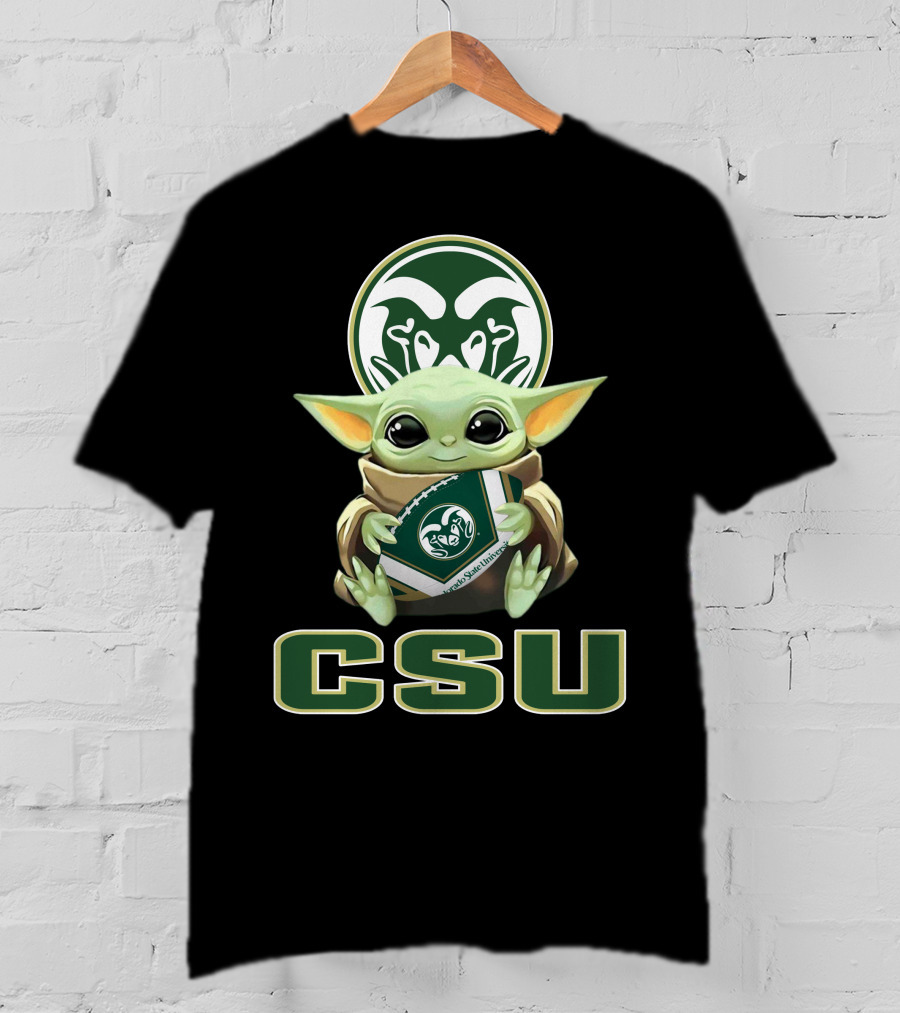 Colorado State Rams Csu Baby Yoda Football T-Shirt