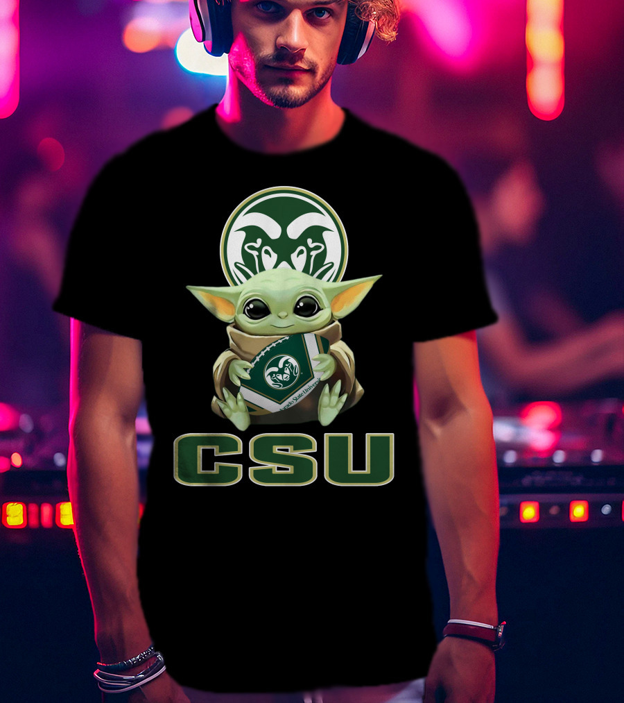 Colorado State Rams Csu Baby Yoda Football T-Shirt