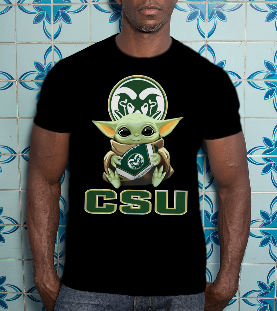 Colorado State Rams Csu Baby Yoda Football T-Shirt