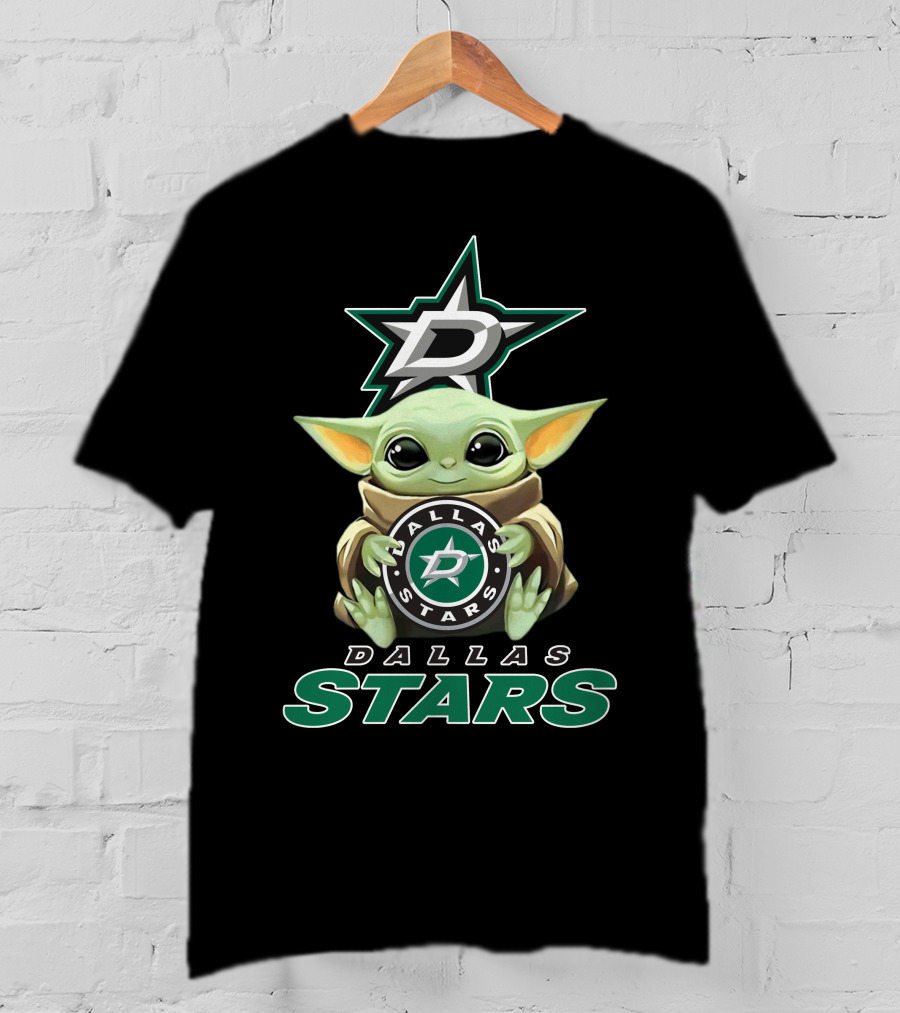 Dallas Stars Baby Yoda Holding T-Shirt