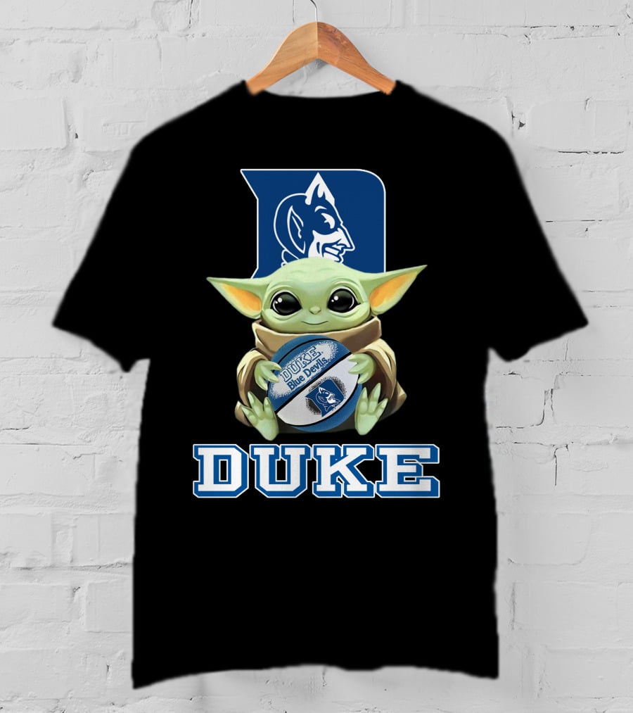 Duke Blue Devils Baby Yoda Holding Basketball T-Shirt