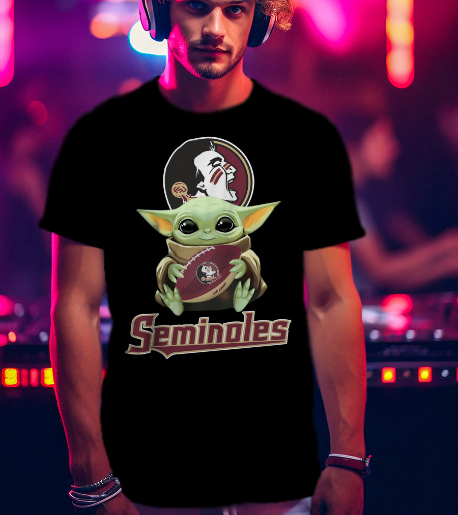 Florida State Seminoles Baby Yoda Football T-Shirt