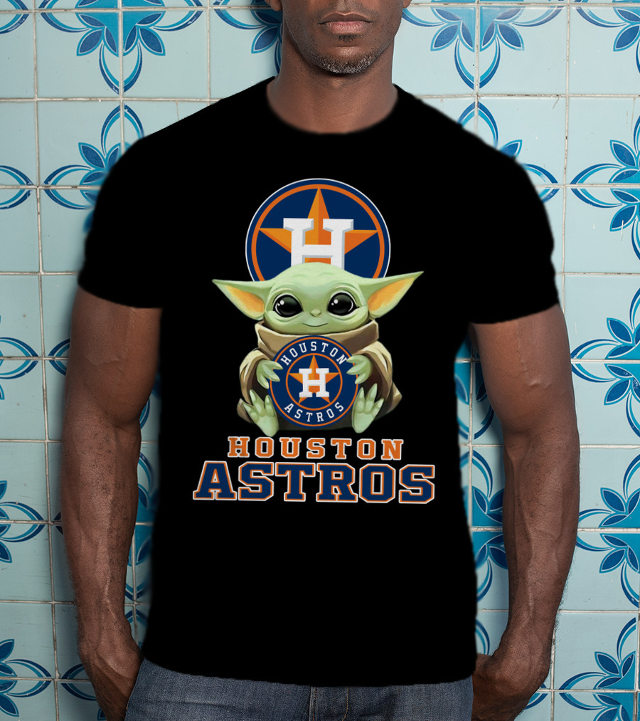 Houston Astros Baby Yoda With Team T-Shirt