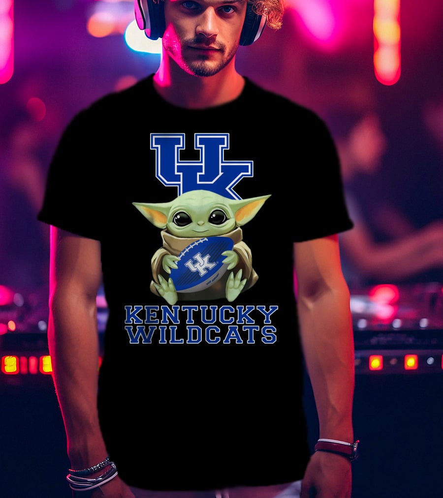 Kentucky Wildcats Baby Yoda Football Fan T-Shirt