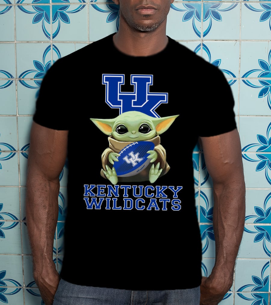 Kentucky Wildcats Baby Yoda Football Fan T-Shirt