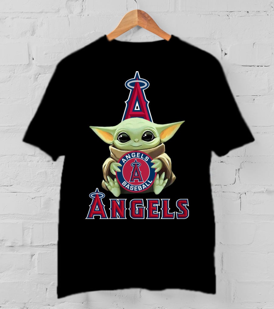 Los Angeles Angels Baseball Baby Yoda T-Shirt