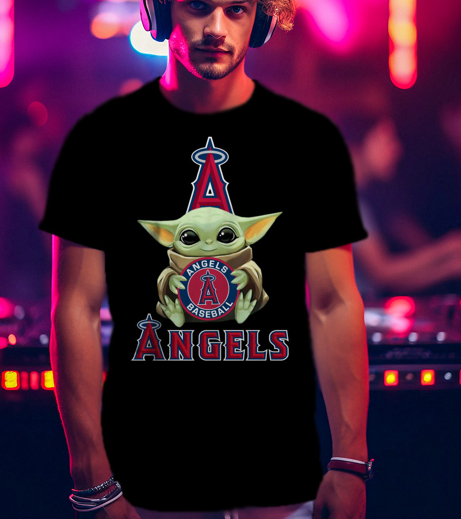 Los Angeles Angels Baseball Baby Yoda T-Shirt