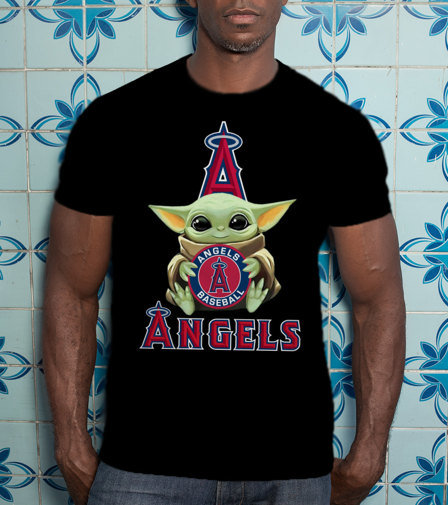 Los Angeles Angels Baseball Baby Yoda T-Shirt