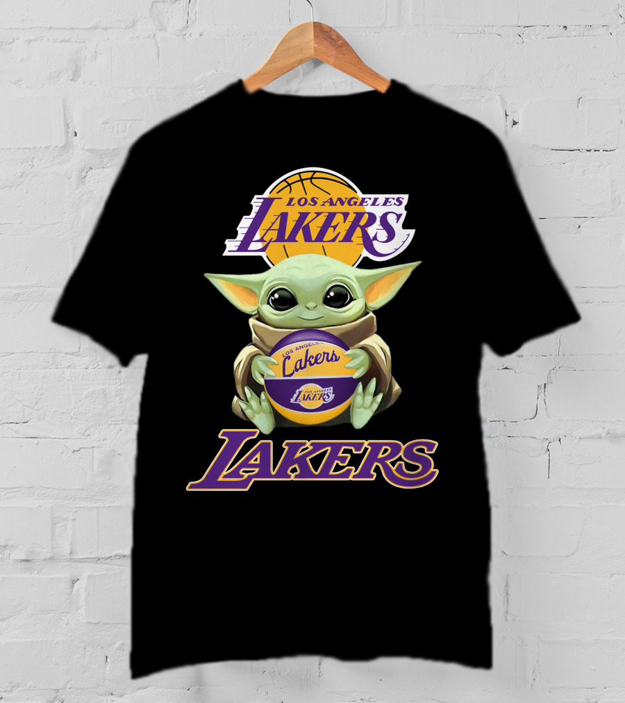 Los Angeles Lakers Baby Yoda Basketball Fan T-Shirt