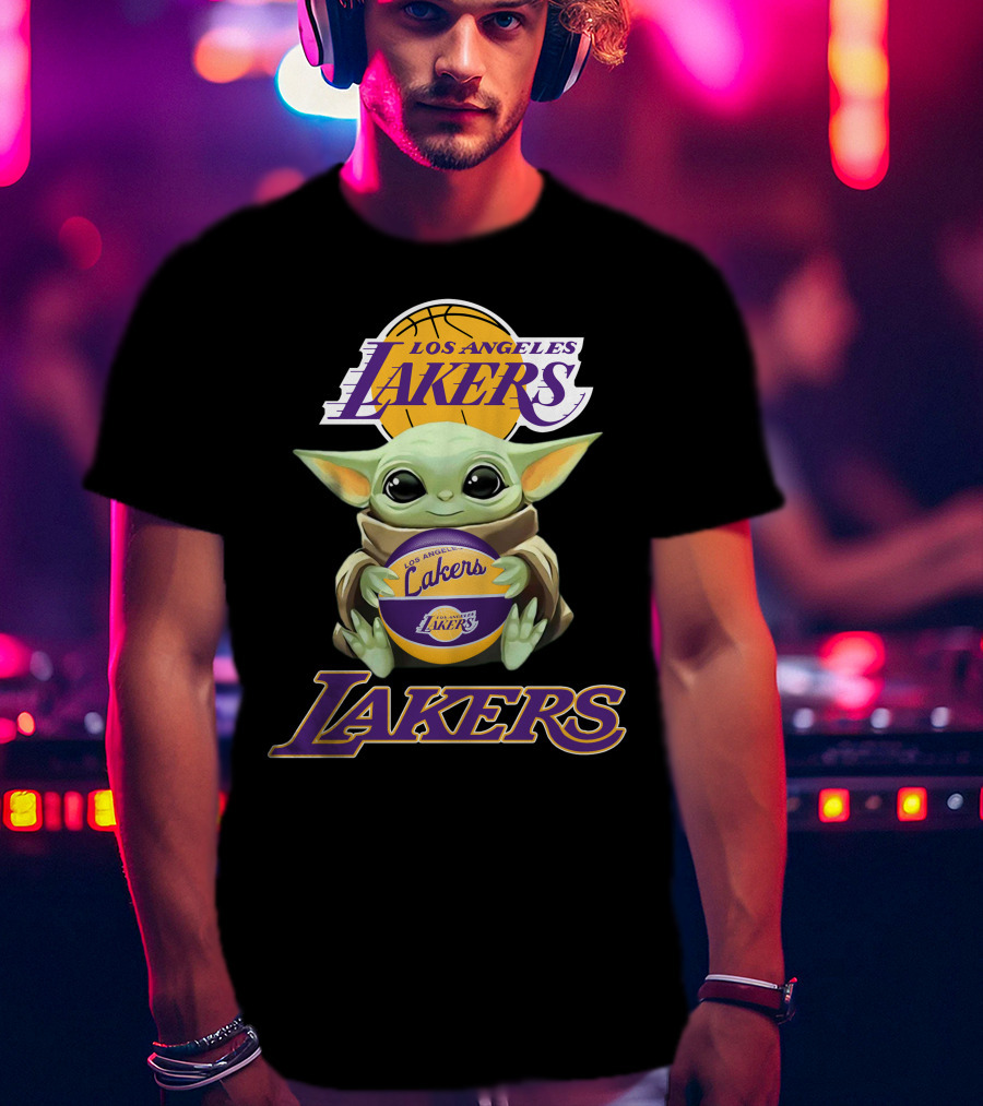 Los Angeles Lakers Baby Yoda Basketball Fan T-Shirt