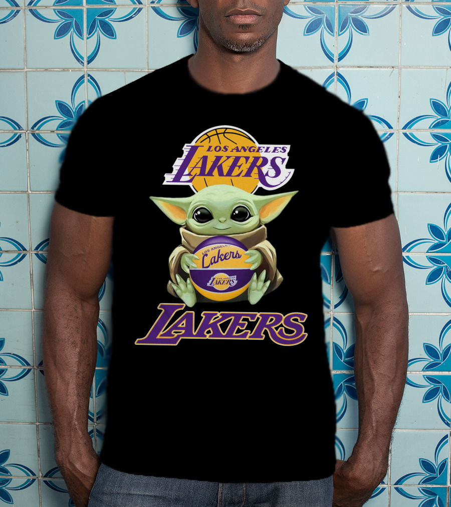 Los Angeles Lakers Baby Yoda Basketball Fan T-Shirt