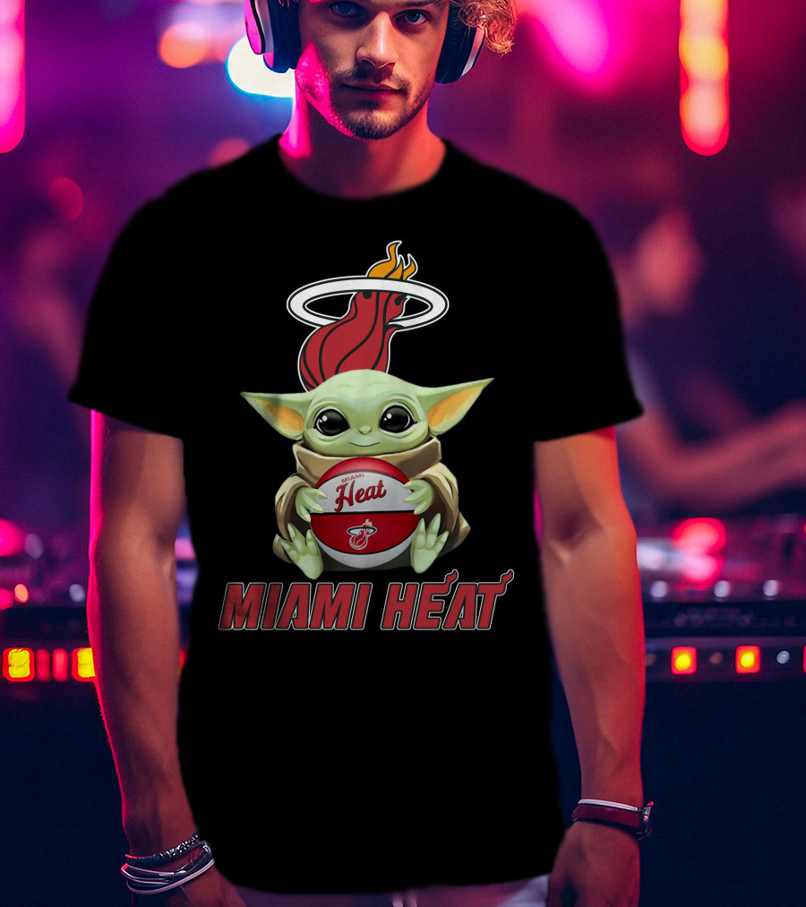Miami Heat Baby Yoda Basketball Team T-Shirt