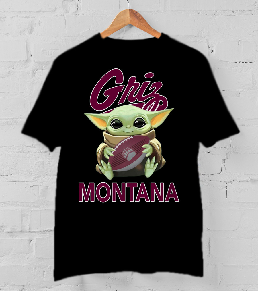 Griz Montana Baby Yoda Football T-Shirt