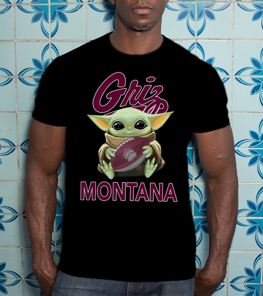 Griz Montana Baby Yoda Football T-Shirt