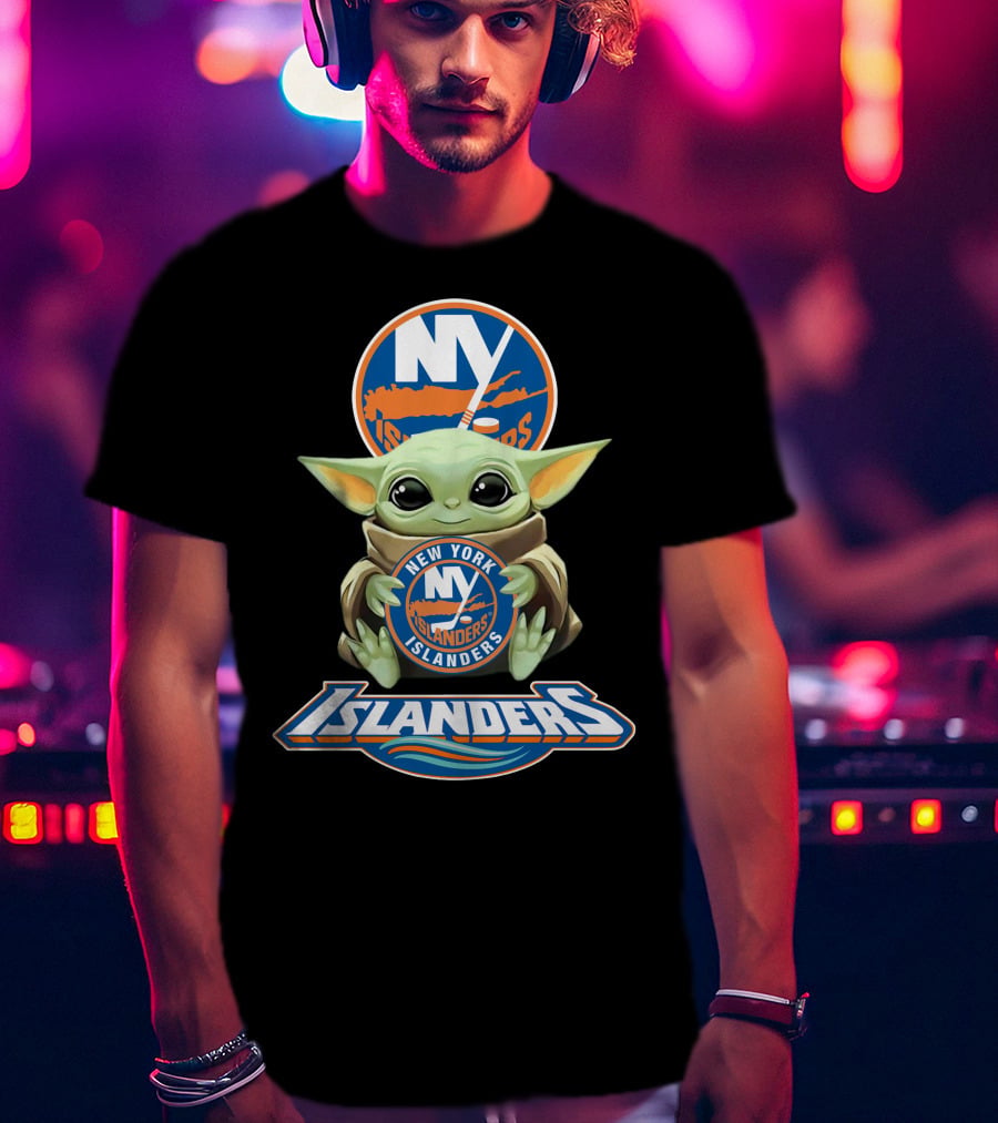 New York Islanders Baby Yoda With Team T-Shirt
