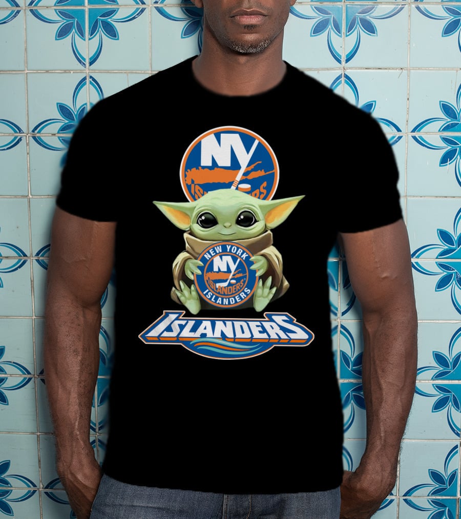 New York Islanders Baby Yoda With Team T-Shirt