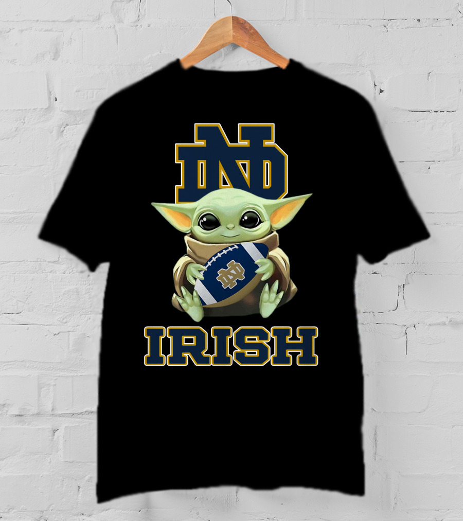 Notre Dame Fighting Irish Nd Baby Yoda Football Irish T-Shirt
