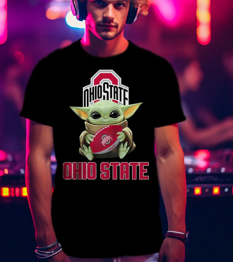 Ohio State Buckeyes Baby Yoda Football Fan T-Shirt