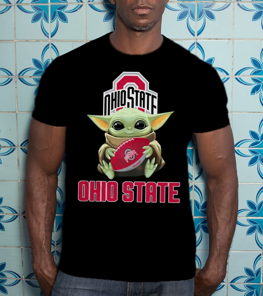 Ohio State Buckeyes Baby Yoda Football Fan T-Shirt