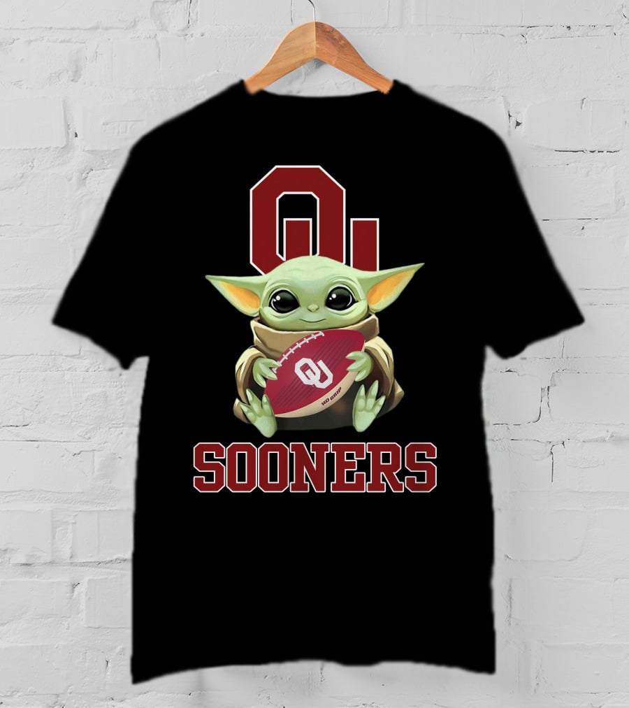 Ou Sooners Baby Yoda Football T-Shirt