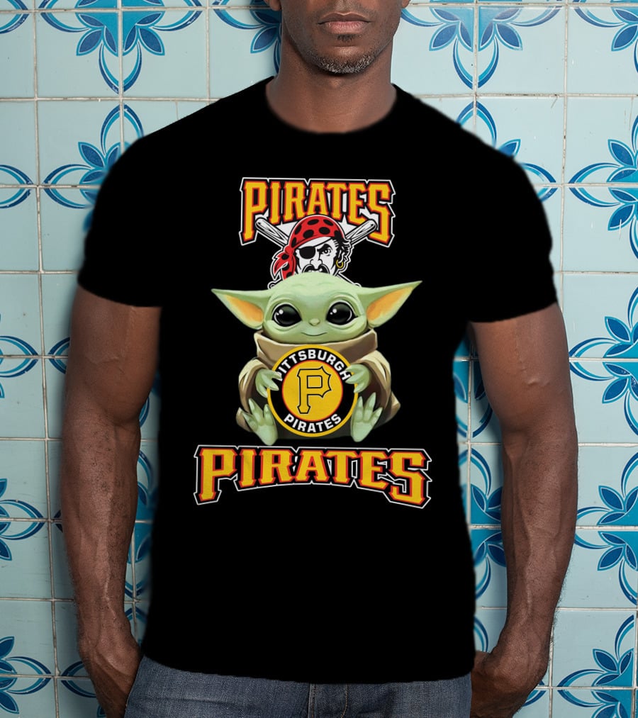 Pittsburgh Pirates Baby Yoda Holding Baseball T-Shirt