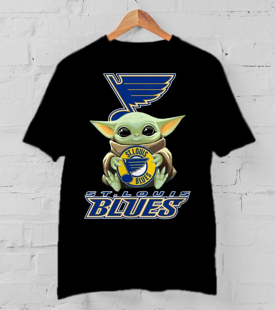 St Louis Blues Baby Yoda Holding T-Shirt