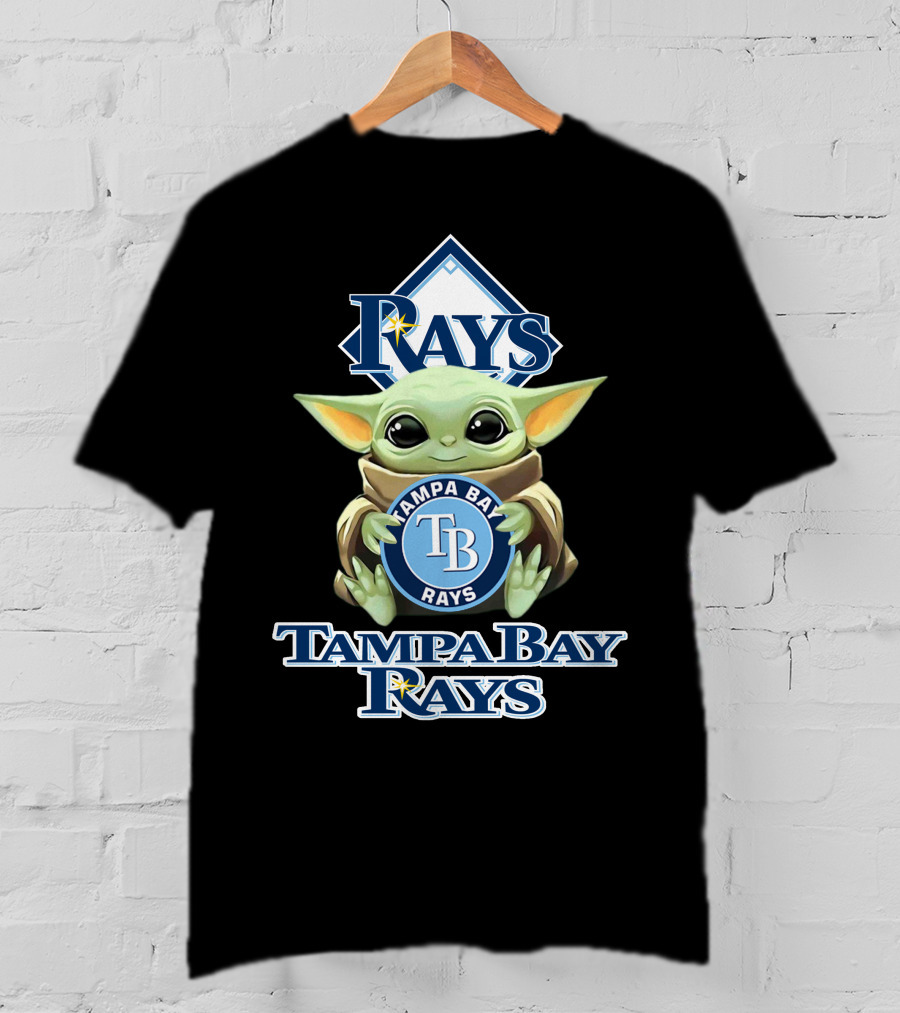 Tampa Bay Rays Baby Yoda Star Wars Mlb Collaboration T-Shirt