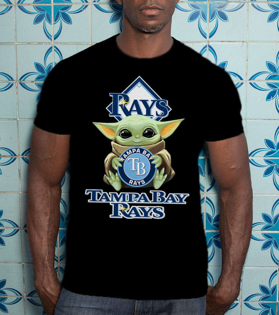 Tampa Bay Rays Baby Yoda Star Wars Mlb Collaboration T-Shirt