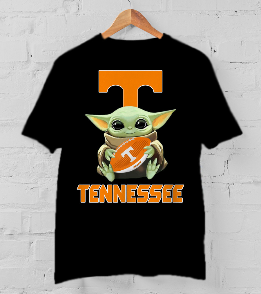 Tennessee Volunteers T Baby Yoda Football T-Shirt