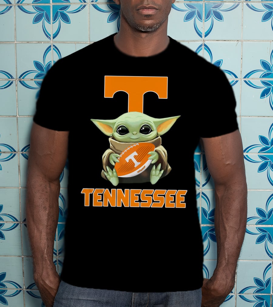 Tennessee Volunteers T Baby Yoda Football T-Shirt