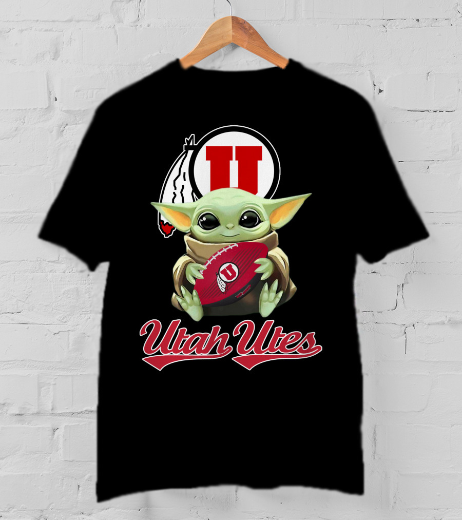 Utah Utes Baby Yoda Football Fan T-Shirt