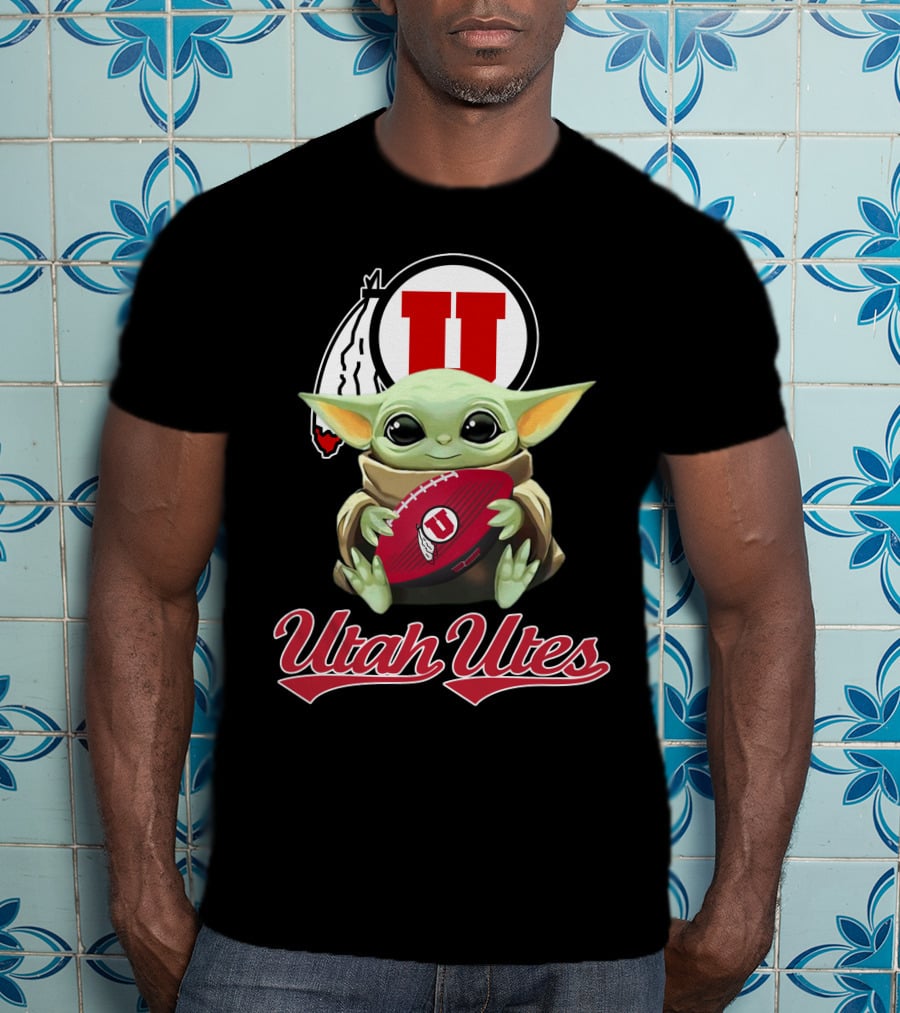 Utah Utes Baby Yoda Football Fan T-Shirt